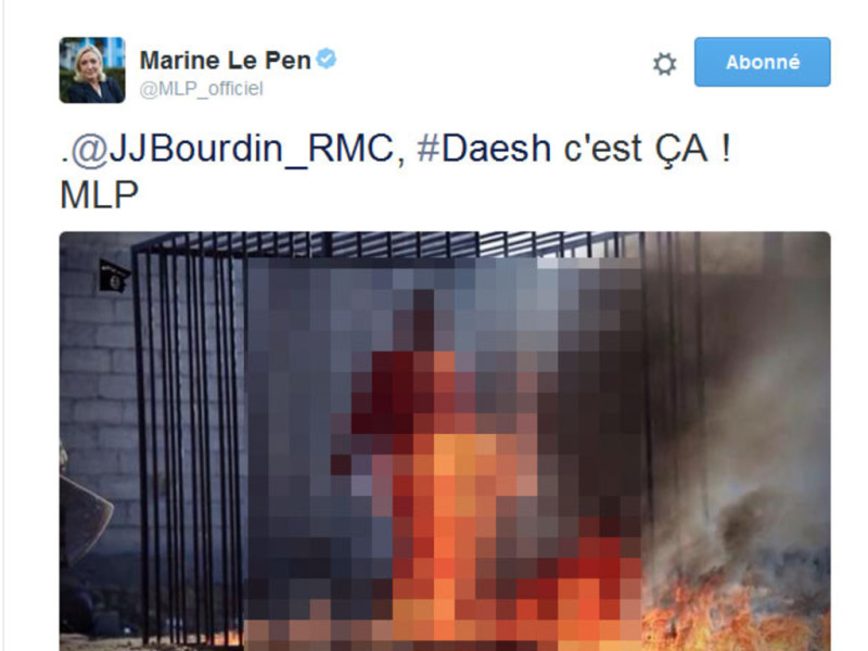 Photos trash de Daech Marine Le Pen_1
