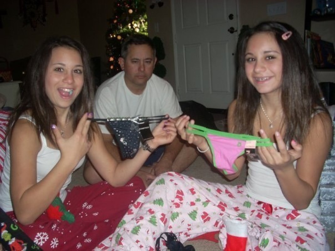 Dad daughters threesome