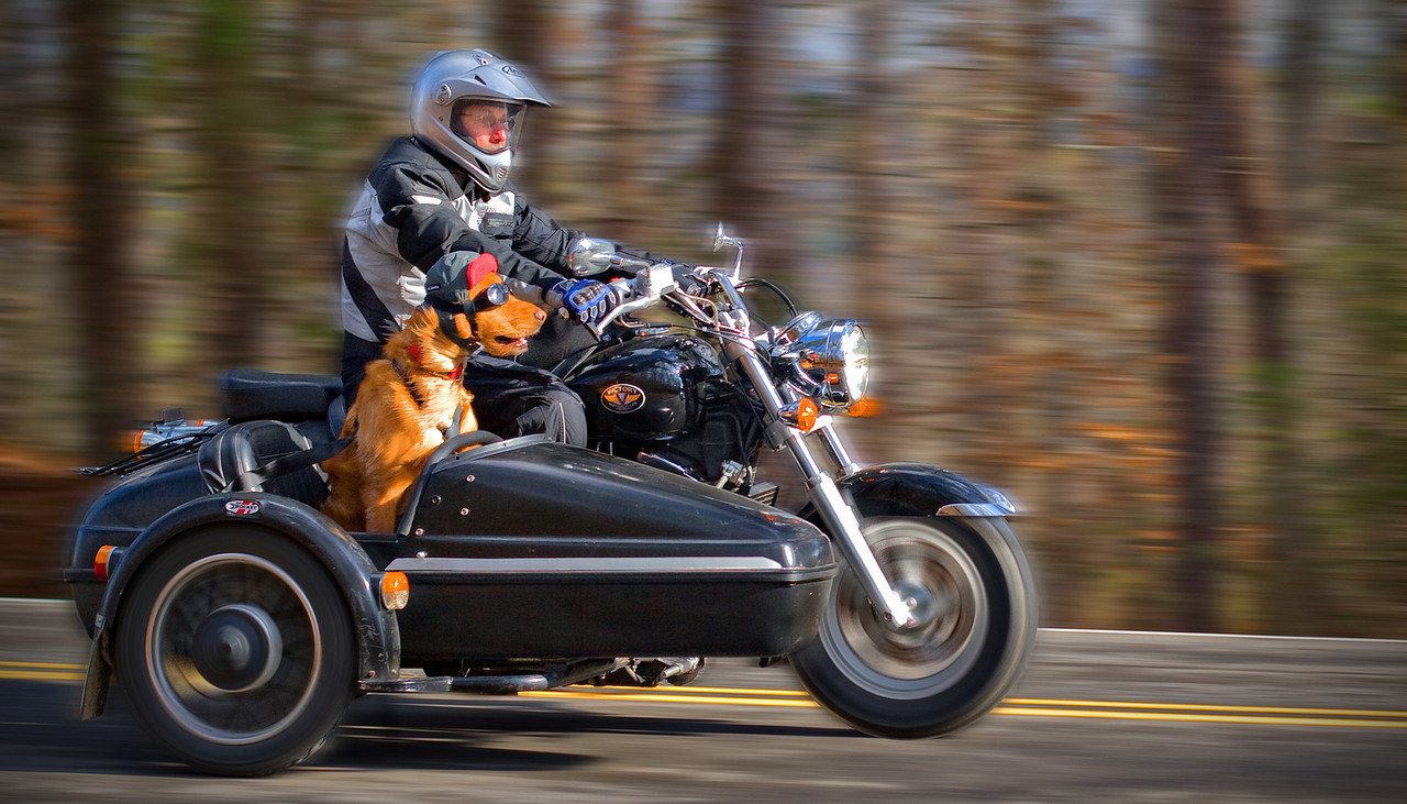 Thecnique pour prendre un rond-point en side-car….