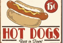 Une publicité de hot-dogs