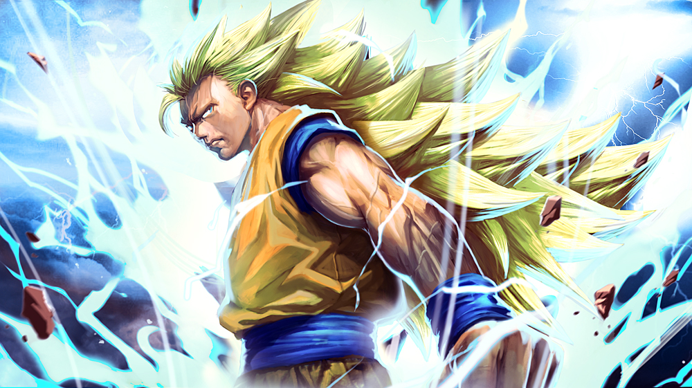 Super Sayian 3 dans un simulateur d’ouragan