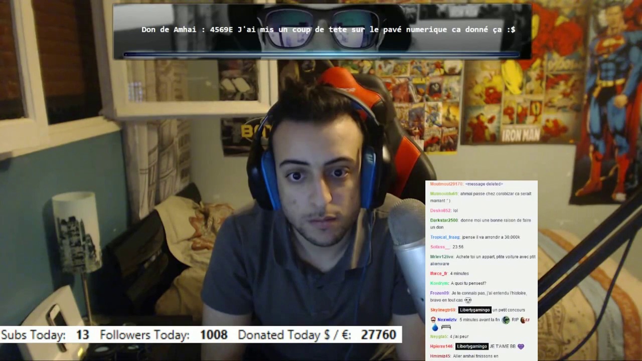 Un streamer français reçoit 69k euros de dons sur Twitch TV