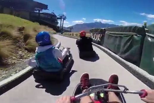 Descente en luge filmée avec une GoPro
