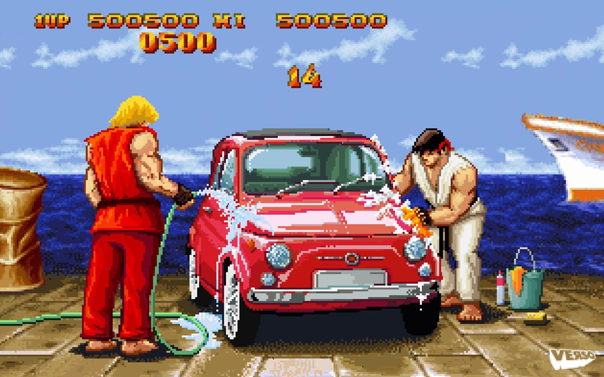 Un mec se prend pour Ryu et détruit une voiture