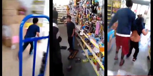 Un enfant détruit un magasin
