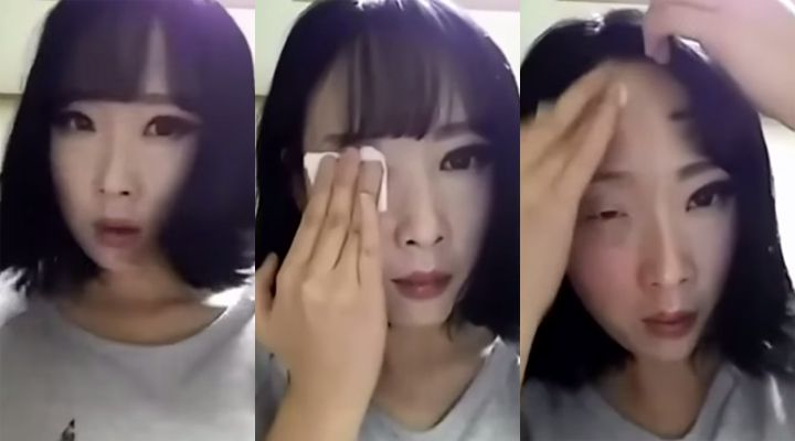Une coréenne se démaquille et nous démontre que le maquillage c’est génial !!