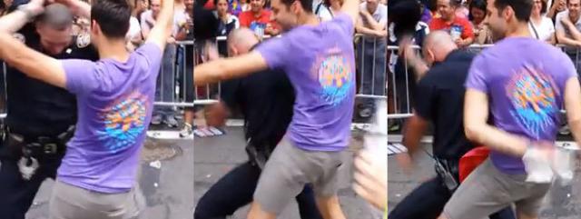 Un policier de New York danse lors de la Gay Pride
