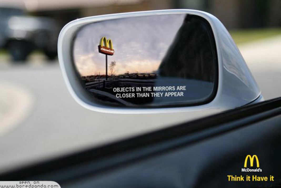 Objects in mirror are closer than