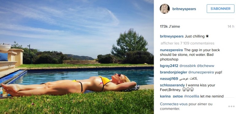 Britney Spears, un corps parfait sur Instagram !! Merci Photoshop !!!