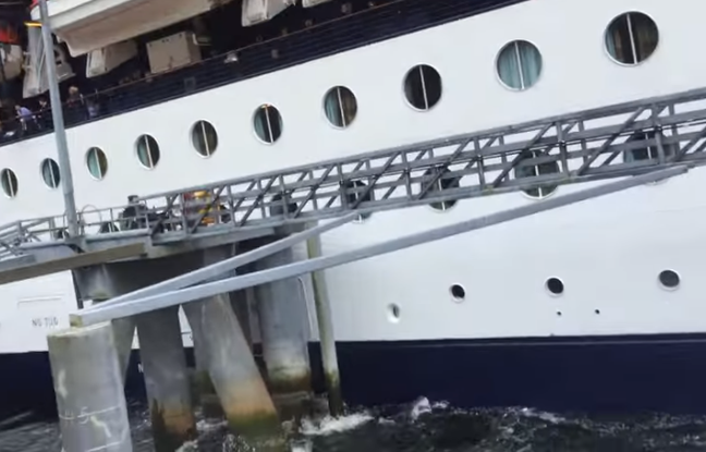 Le bateau de croisière Celebrity Infinity rate son accostage