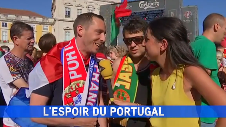 Un supporter portugais glisse une quenelle à iTélé et demande la démission de Valls