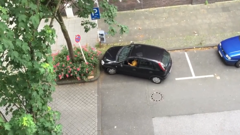 Quand une femme tente de se garer et de faire un créneau !!
