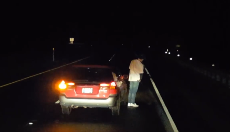 Un automobiliste ivre s’arrête au milieu de l’autoroute pour faire un petit pipi…