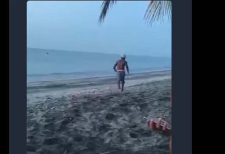 Instant Karma en voulant embêter un chien sur une plage
