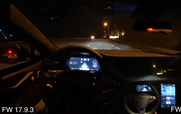 Il teste sa Tesla en pilotage automatique de nuit mais ce n’est pas encore au point