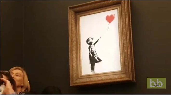 Vendue plus d&rsquo;un million d&rsquo;euros, une œuvre de Banksy s&rsquo;autodétruit