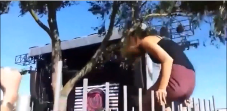 Cette fille n&rsquo;aurait pas du escalader les grilles pour rentrer dans un festival sans payer…