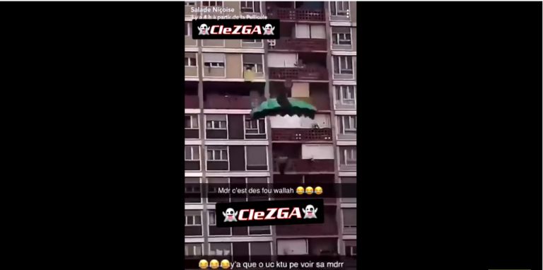 Un jeune saute en parachute depuis la fenêtre de son appartement à Lyon