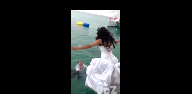 Voilà pourquoi il ne faut jamais sauter à l’eau avec une robe de mariée