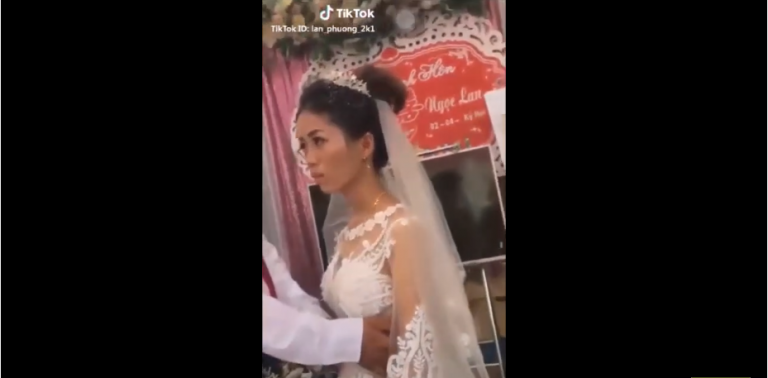 Cette jeune mariée na pas l&rsquo;air très heureuse de son mariage et de son nouveau mari