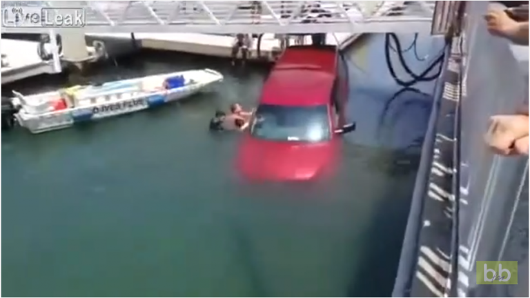 Il oublie les freins et sa voiture finit dans le port !