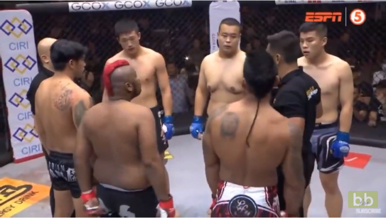 Un combat MMA dingue en 3 vs 3 en même temps dans la cage
