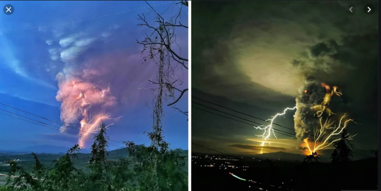 Les images incroyable du volcan Taal qui forme des éclairs lors de son éruption