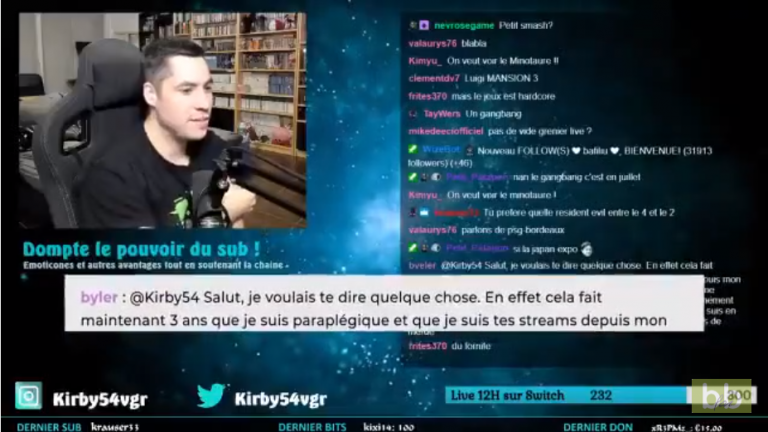 Blague à Kirby54 sur Twitch