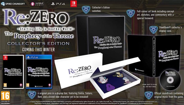 Re Zero Prophecy of The Throne – Collector en édition limitée sur PS4 et Nintendo Switch