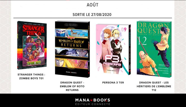 Les sortie comics et mangas chez ManaBooks pour le mois d’août !