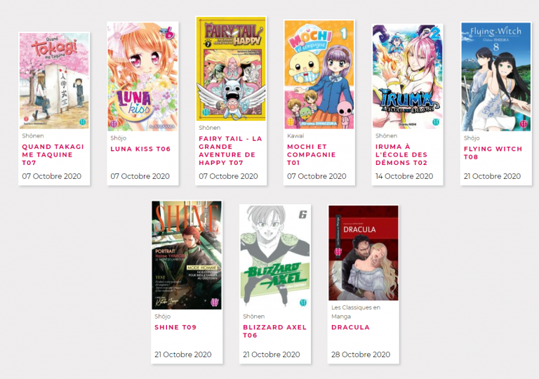 Sortie mangas d’octobre chez nobi nobi !