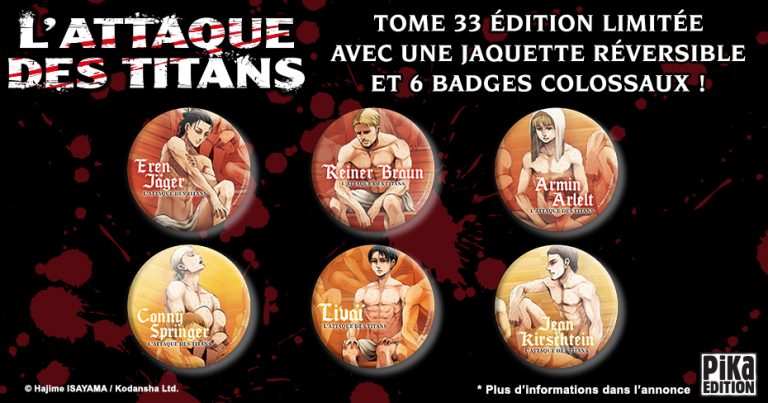Édition limitée – L&rsquo;Attaque des Titans tome 33 chez Pika Édition