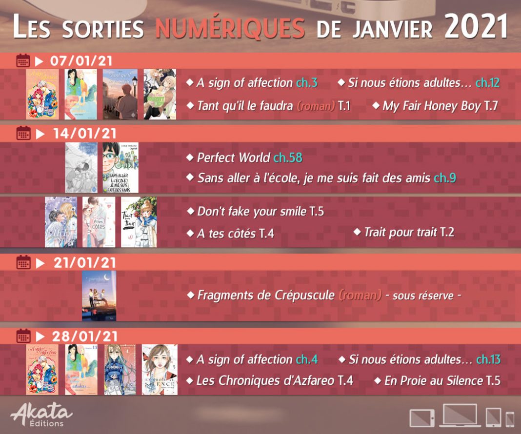 Planning numérique des sorties mangas chez Akata Breakforbuzz