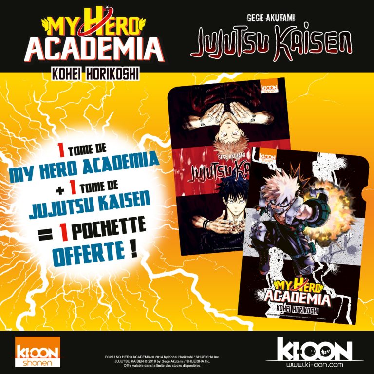 Ki-oon vous offre des pochettes « My Hero Academia » et « Jujutsu Kaisen » !