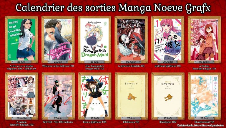 Planning mangas chez Noeve Grafx