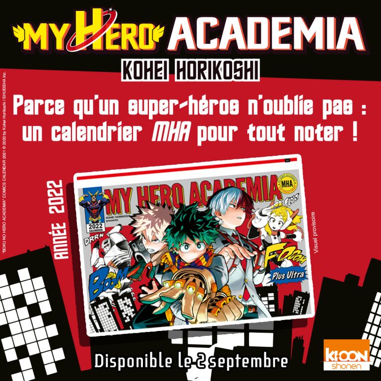 Un calendrier « My Hero Academia » pour 2022 !