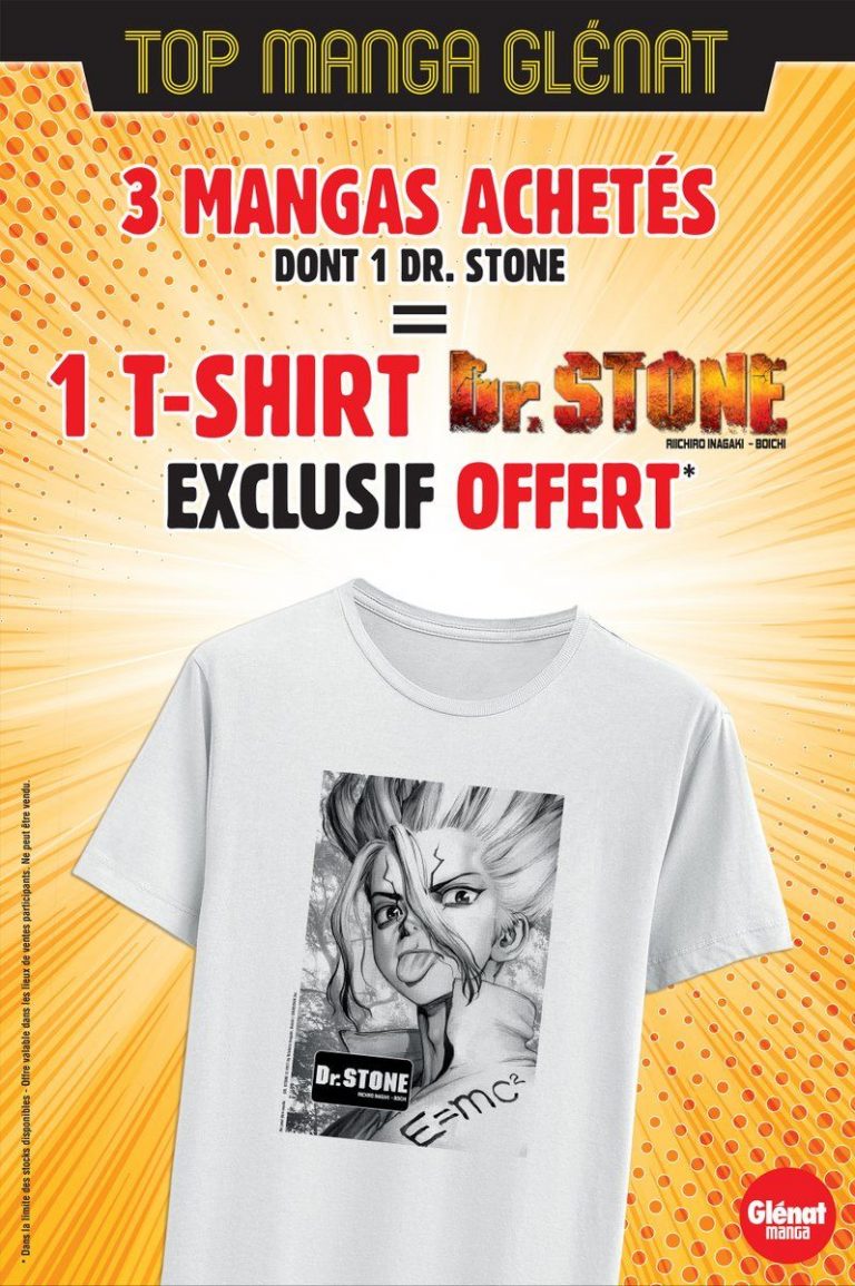 Glénat vous offre des t-shirts Dr.STONE