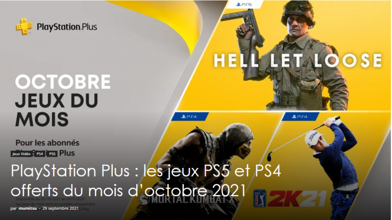 Les jeux PlayStation Plus d&rsquo;octobre 2021