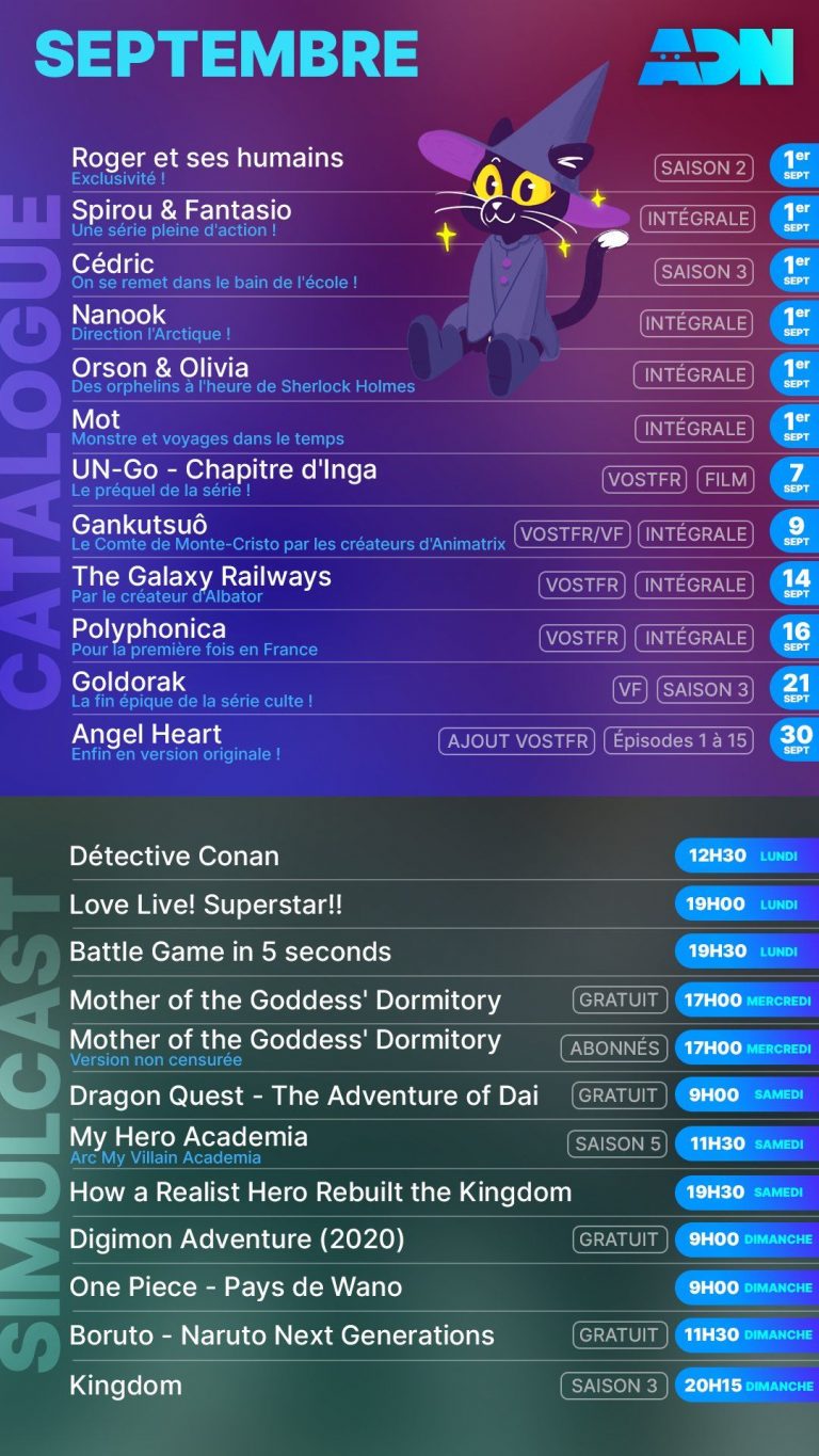 Nouveautés ADN septembre 2021 – Les animés et films à découvrir du mois