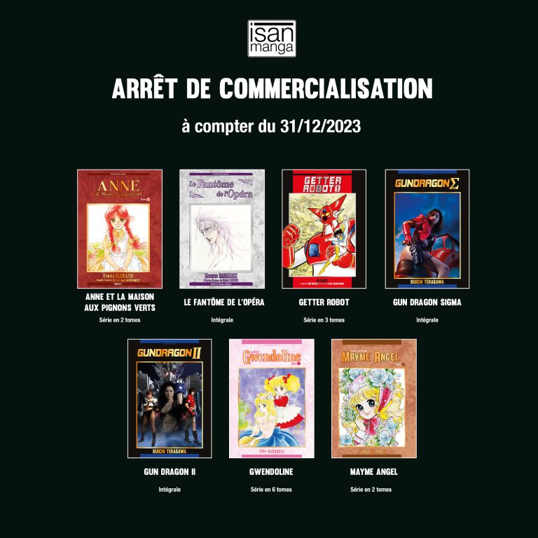 Arrêt de commercialisation de sept mangas : Isan Manga annonce la fin de ces séries emblématiques !