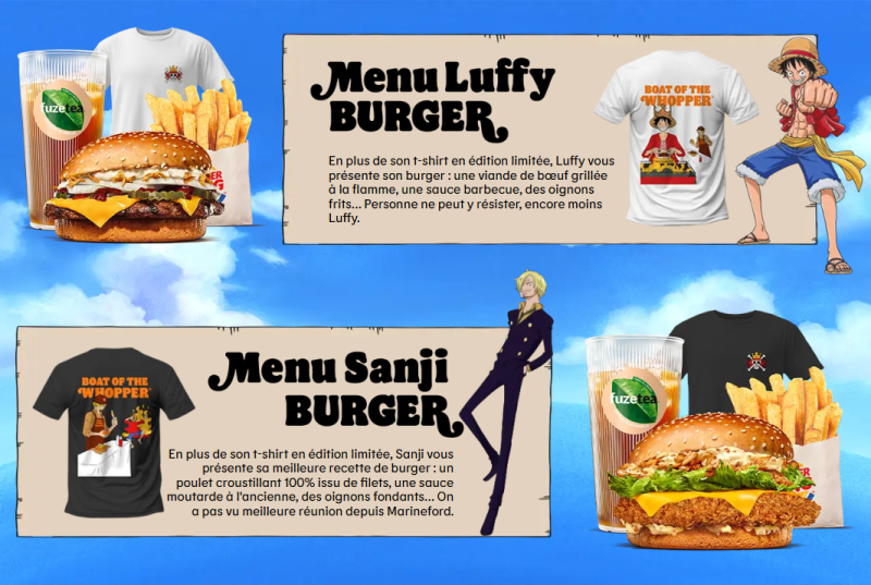 Burger King célèbre les 25 ans de One Piece avec des burgers inédits et une collection exclusive