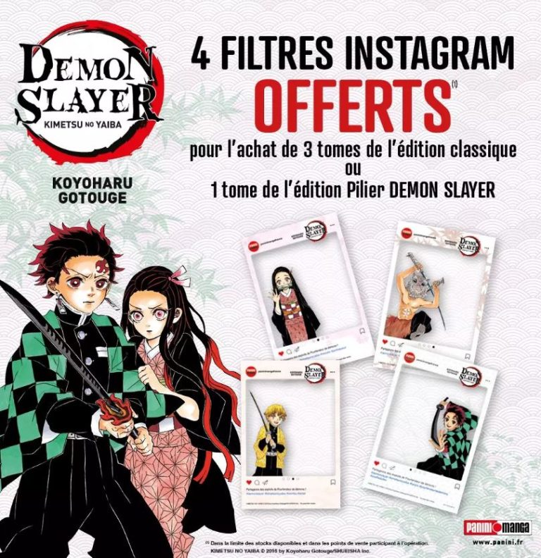 Demon Slayer : Obtenez des filtres Instagram exclusifs avec l&rsquo;offre spéciale Panini !
