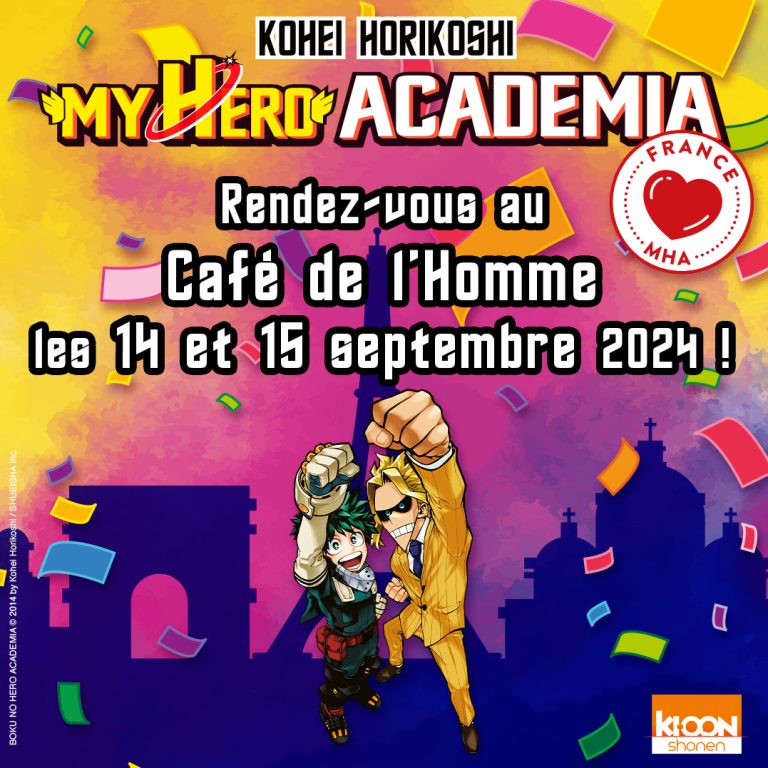 Célébration de My Hero Academia : Un événement spécial au café de l’homme les 14 et 15 Septembre à Paris