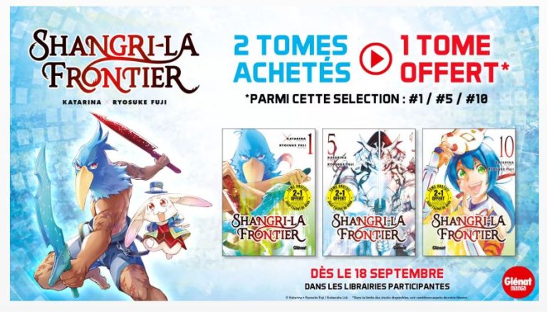Offre spéciale sur Shangri-La Frontier : Un tome gratuit pour l&rsquo;achat de deux volumes