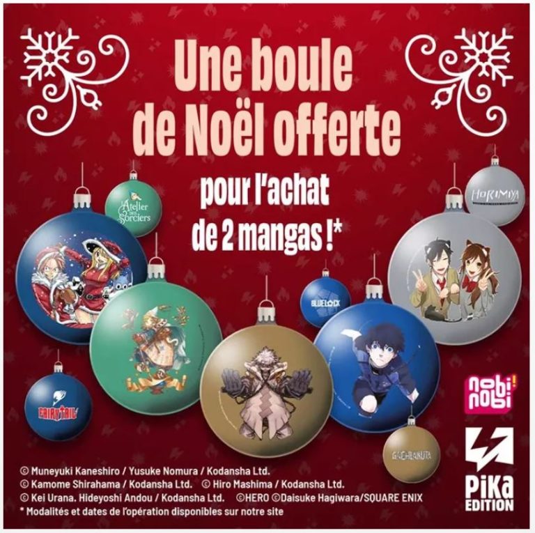 Offrez-vous une Boule de Noël Manga avec Pika et nobi nobi!