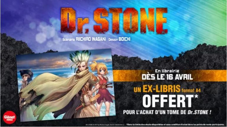 Glénat offre un ex-libris Dr. STONE pour fêter le tome 27 !
