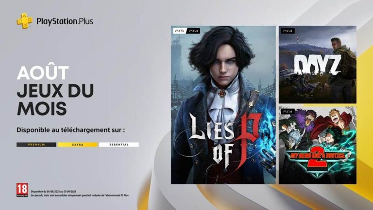 🎮 PlayStation Plus août 2025 : Lies of P, DayZ et My Hero One’s Justice 2 au programme