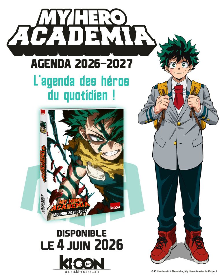 Les agendas Ki-oon 2026-2027 débarquent avec My Hero Academia et Les Carnets de l’apothicaire !