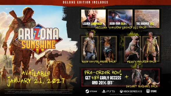 Arizona Sunshine : le jeu de zombies débarque le 21 janvier 2027 sur consoles et PC