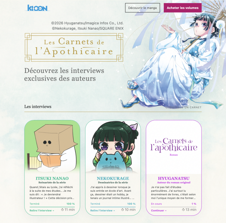 Les Carnets de l’apothicaire : Ki-oon dévoile les coulisses du manga